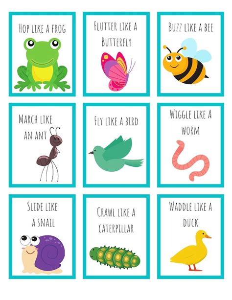 Movement Cards Free Printable

