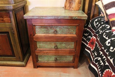 Green Patina Copper Nightstand The Rustic Gallery