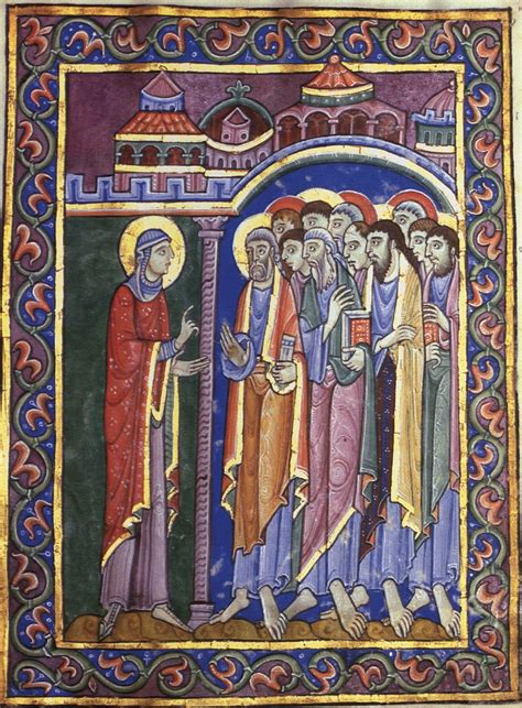 Mary Magdalene As Leader Of Apostles From St Albans Psalter From 12th