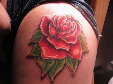 3d yellow rose tattoo design. Rose ( on upper Thigh) tattoo