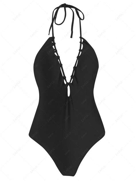 16 Off 2021 Backless High Leg One Piece Swimsuit In Black Zaful