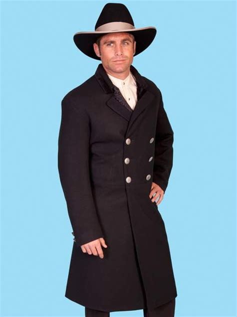 Authentic Double Breasted Black Wool Western Frock Coat From Tribal