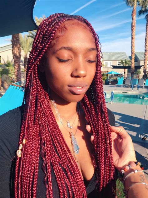 30 Burgundy Jumbo Knotless Braids Neallreaghan