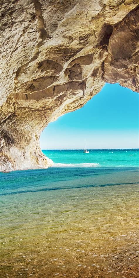 Download 1080x2160 Wallpaper Beach Sea Rock Arch Water Blue Water
