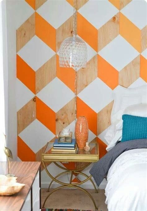Create your own diy geometric accent wall easily with vinyl! 24 Stylish Geometric Wall Décor Ideas - DigsDigs