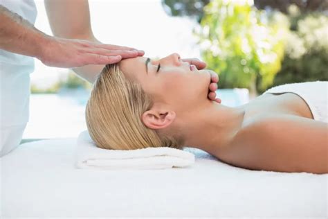 Attractive Woman Receiving Head Massage Stock Image Everypixel