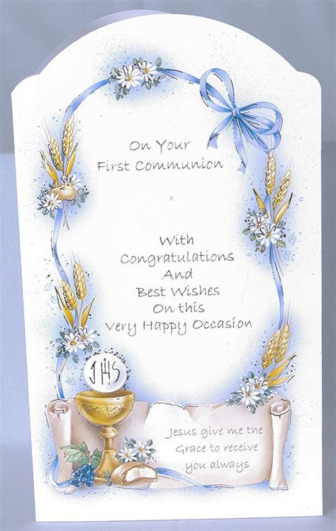 First Communion Greeting Card Arch Shape With Eucharist 4 X 6