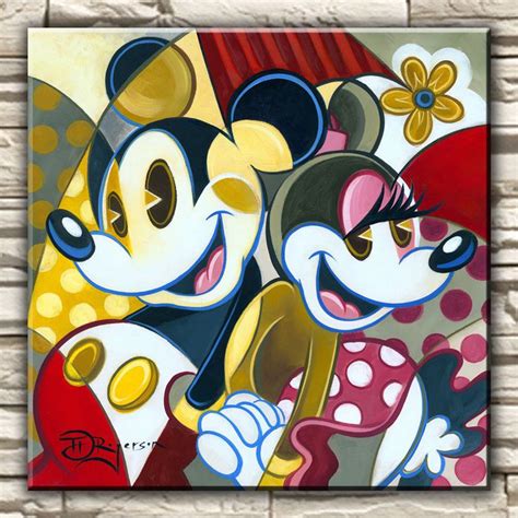 Modern Art Disney Minnie And Mickey Deco Oil Painting Hd Print Canvas