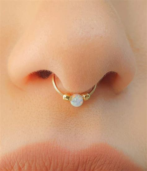 fake septum fake septum ring fake septum jewelry fake septum piercing 24g fake septum ring opal