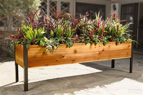 Gardeners Supply Company Raised Garden Bed Elevated Cedar Planter Box
