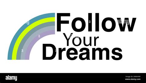 Follow Your Dreams With Rainbow Logo Vector Illustration Stock Vector