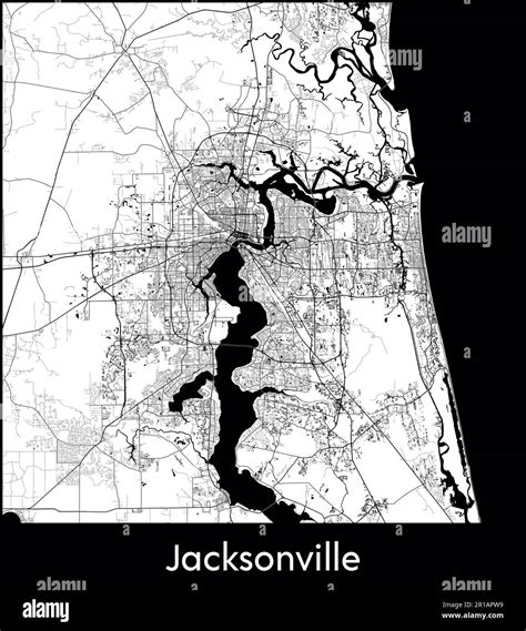 City Map North America United States Jacksonville Vector Illustration