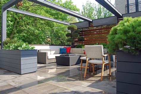 Roof Deck Pergola Retractable Shade Urban Landscape Garden Design