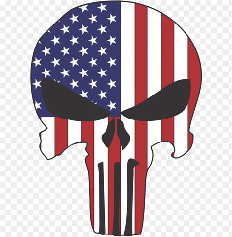 Free Download Hd Png Unisher Skull Usa Flag Thin Blue Line Punisher