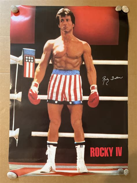 Rocky Iv Sylvester Stallone Boxing Movie Vintage Poster Etsy