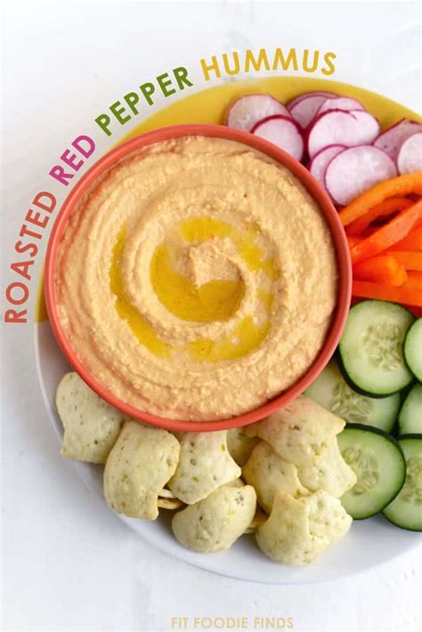Roasted Red Pepper Hummus Fit Foodie Finds