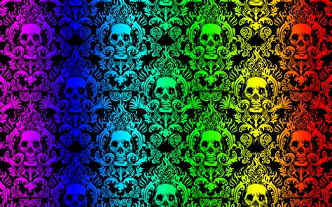 Rainbow Skull Damask By Spiderkid321 On Deviantart