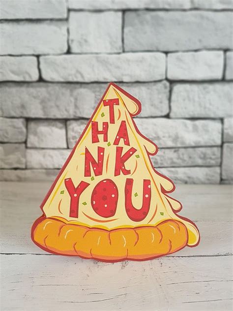 Thank You Pizza Slice Card Thank You Card Pizza Card Card For