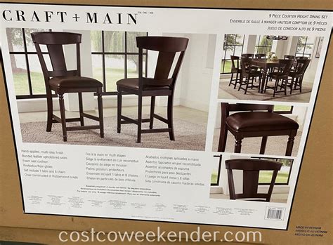 Craft Main Counter Height Dining Set With Barrel Back Chairs Costco