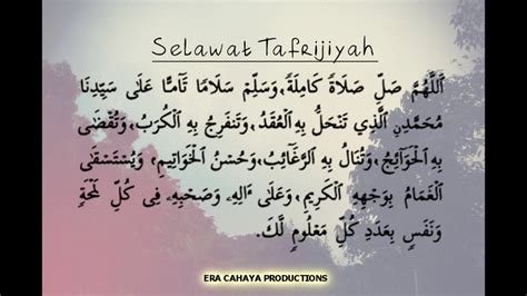 Selawat Tafrijiyah Youtube
