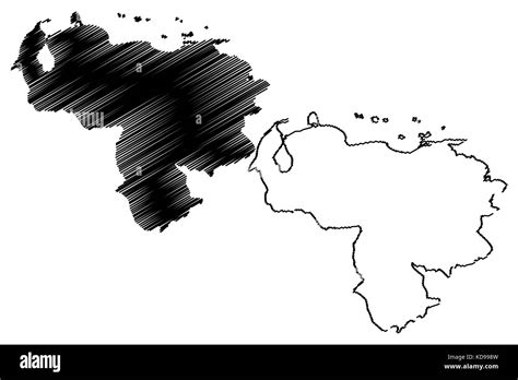 Venezuela Map Vector Illustration Scribble Sketch Venezuela Stock