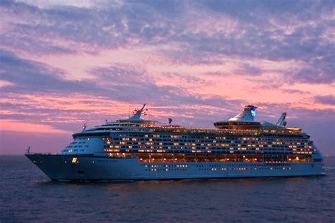 Cruise Ship At Sunset Cruise Ship Cruise Royal Caribbean Cruise