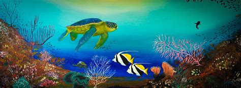 Together In Art A Community Expression And Party Sea Life Paintings