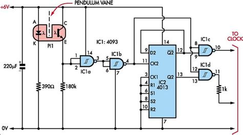 Pendulum-Controlled Clock Circuit Diagram