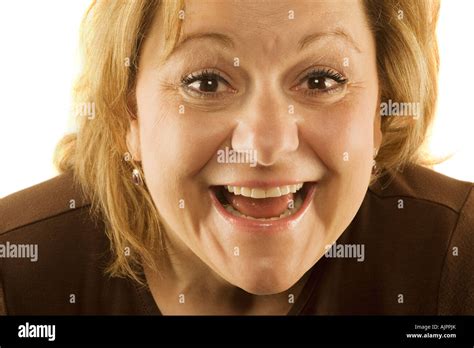 Woman Making Silly Face Stock Photo Alamy