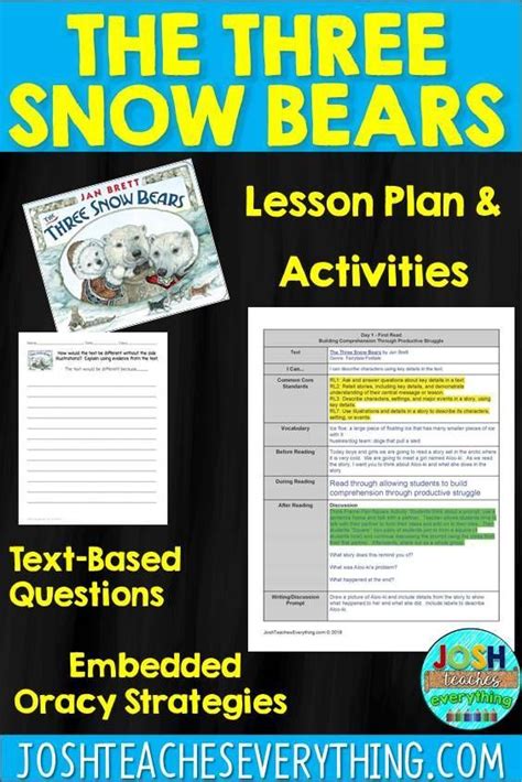 The Three Snow Bears By Jan Brett Lesson Plan And Activities