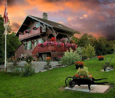 Cottage Swiss House Swiss Chalet Backyard