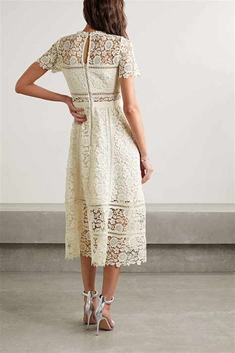 Self Portrait Guipure Lace Midi Dress Net A Porter