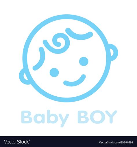 Baby Boy Face Icon Symbol Isolated Background Vector Image
