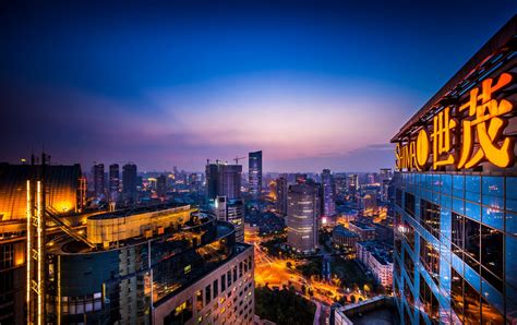 Wallpaper Sunset City Cityscape Night China Reflection Skyline