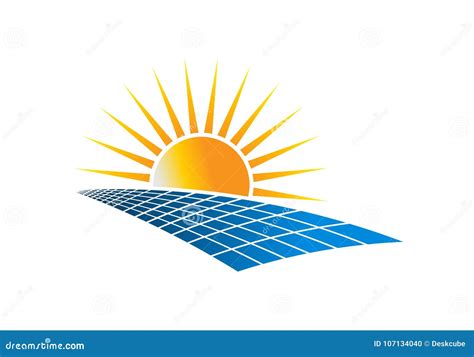 Solar Power Energy Logo Vector Illustration Stock Vector Illustration