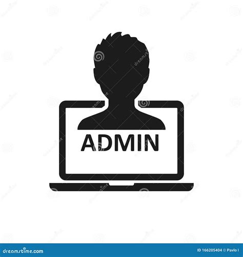 Admin Sign On Laptop Icon â€ Vector Stock Vector Illustration Of