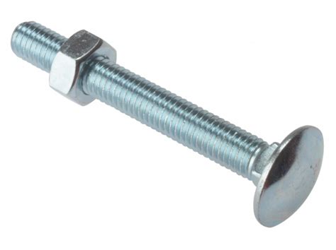 Carriage Bolts With Hex Nuts Zinc Plated M10