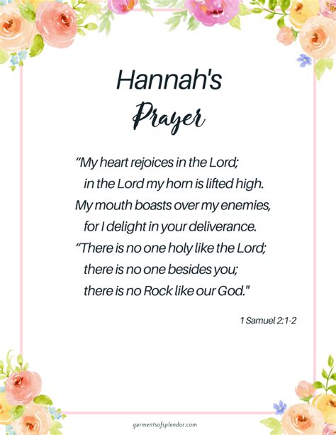 I Have Prayed For This Child Free Printable Of Hannahs Prayer