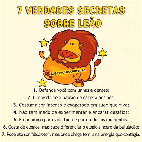 7 Verdades Secretas Sobre Leão ♐ ️ Conhece Algum Leaolindo Marca Aqui