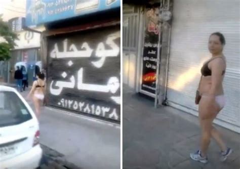 پیاده روی یک زن لخت در خیابانهای تهران
