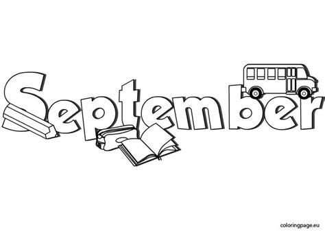 September coloring page | Coloring pages, School coloring pages