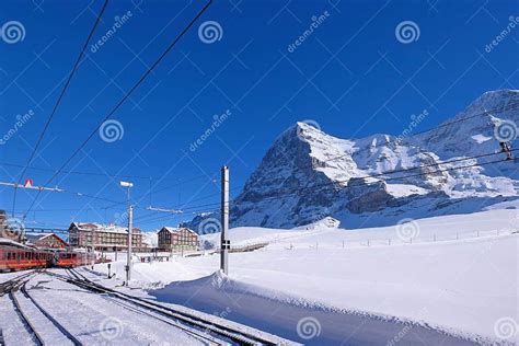 Jungfrau Railway Train Station At Kleine Scheidegg To Jungfraujoch