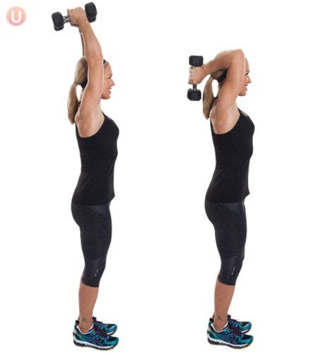 A Standing With Feet Hip Distance Apart Holding Dumbells Straight