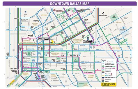 Dallas Bus Map Dallas Bus Routes Map Texas Usa