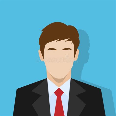 Businessman Profile Icon Male Portrait Flat Stock Vector Illustration