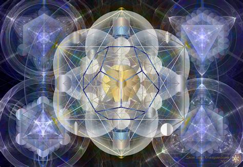 The Five Platonic Solids Within Fractal Art Scape Flower Of Life The