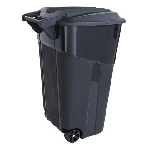 Hdx 32 Gal Wheeled Outdoor Trash Can With Attached Lid Ti0078