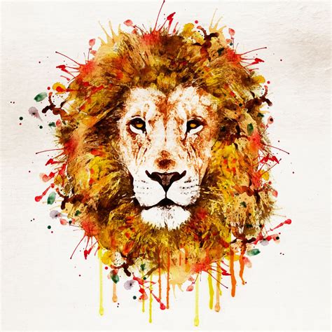 Lion Head Watercolor Marlan Volcu Watercolor Lion Tattoo