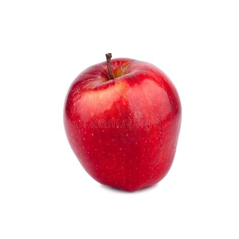 Red Apple Side View On White Background Isolated Close Up Macro Stock