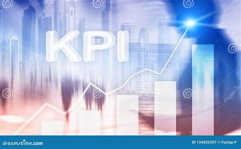 Kpi Key Performance Indicator Graph On Blurred Background Stock